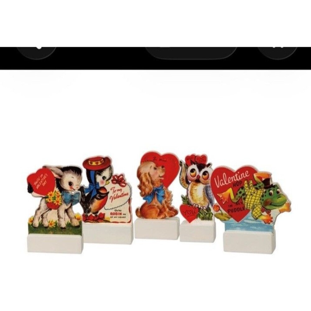 Retro Valentine's Day Stand Up Set Wood - New In Pkg Primitives by Kathy Figures